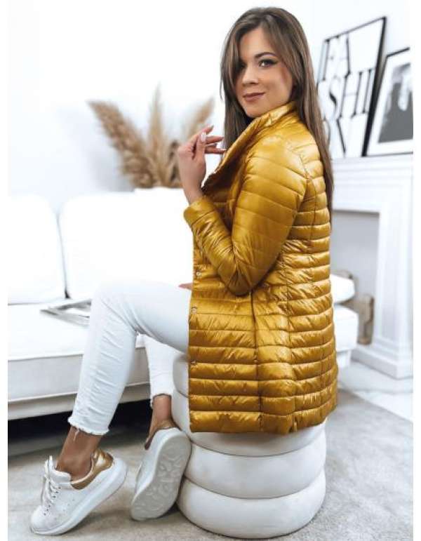 Női steppelt kabát fordítható KATIE sárga