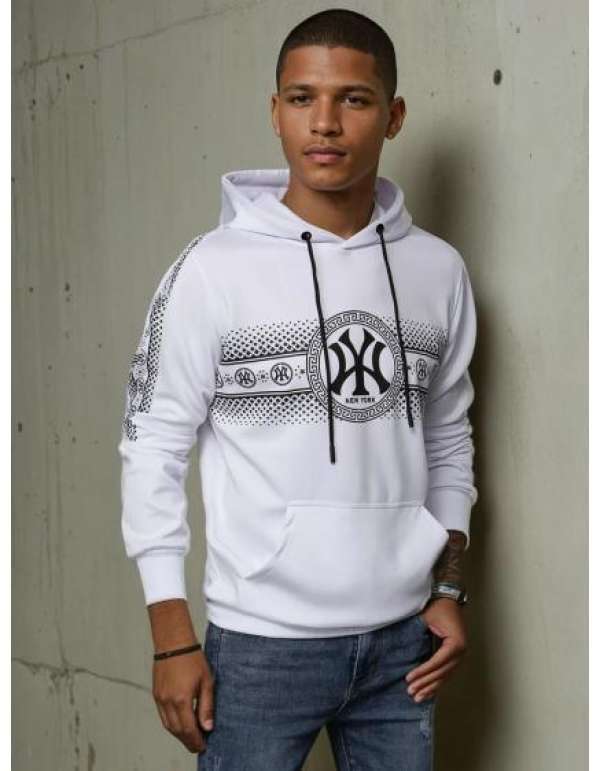 Férfi kapucnis pulóver LIMA fehér