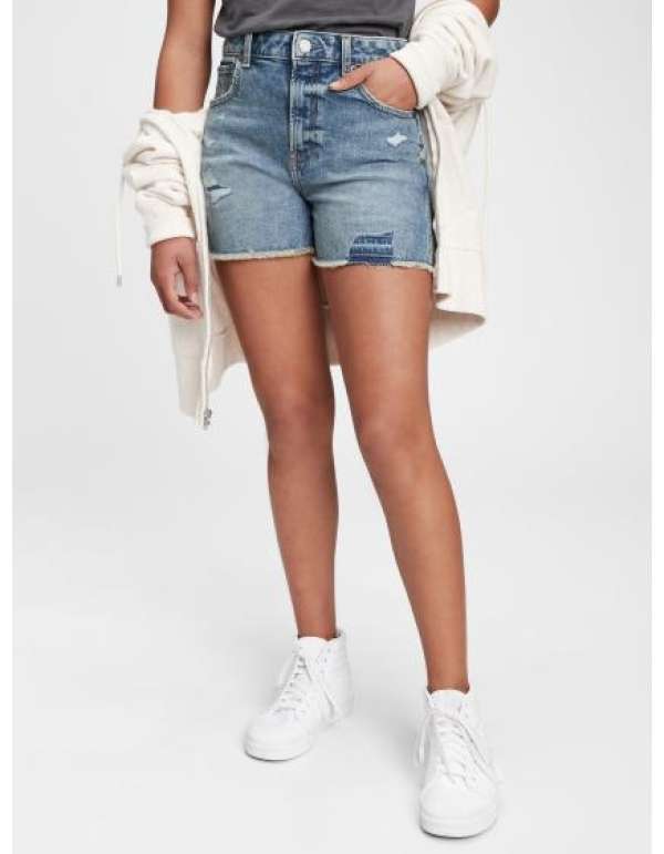 Tini farmer rövidnadrág magas emelkedő stretch