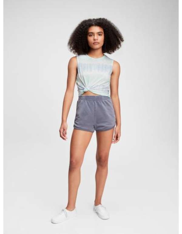 Tini rövidnadrág magasan felemelkedő delfin francia frottír