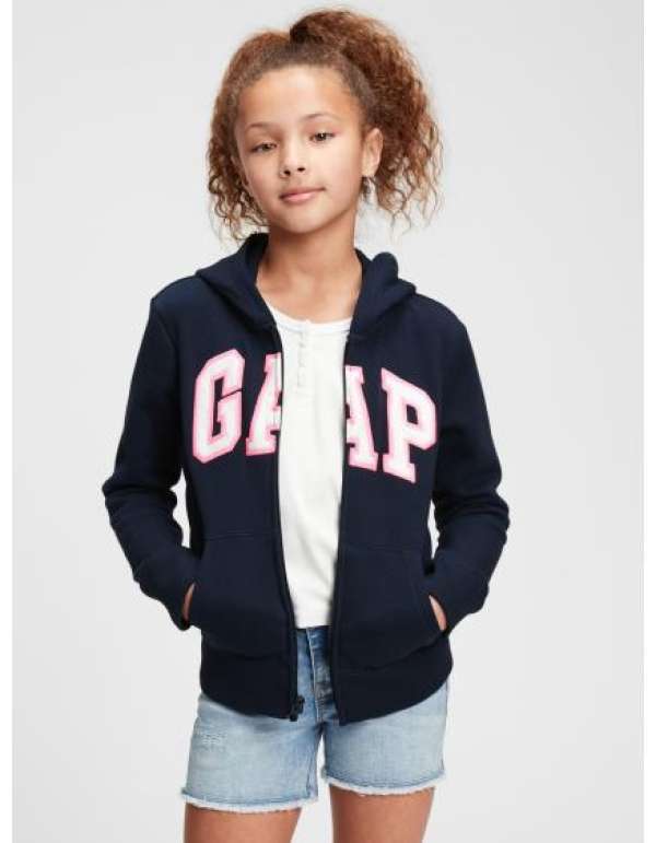 Baby GAP logós cipzáras pulóver Sötétkék