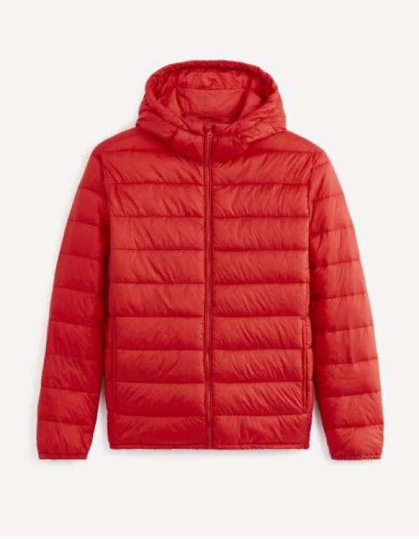 Könnyű steppelt kabát kapucnival