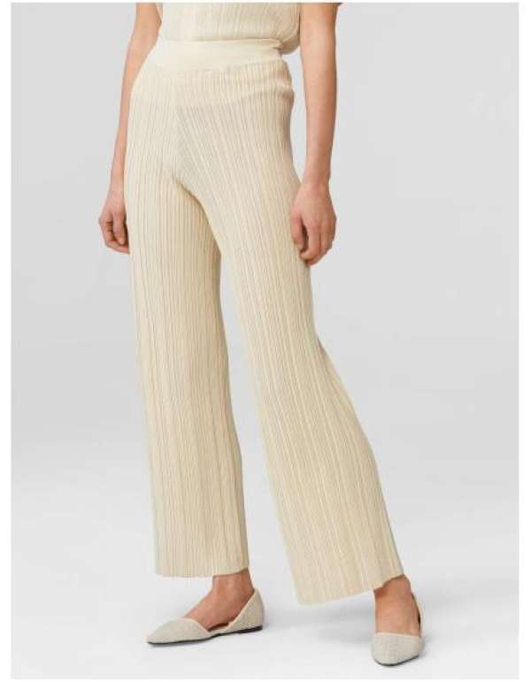 Bézs színű széles bordázott nadrág