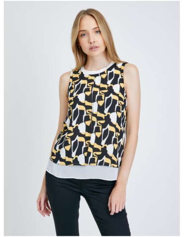 Fehér és fekete mintás blúz