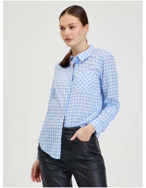 Világoskék női kockás ing