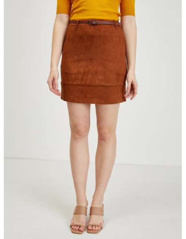 Női barna szarvasbőr szoknya