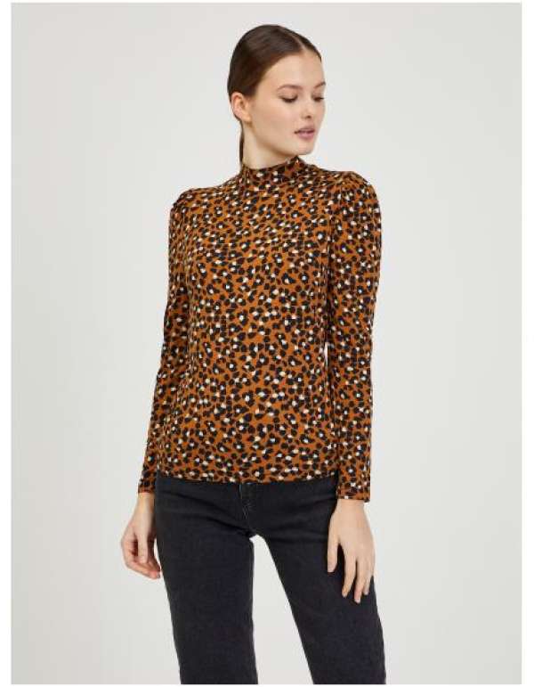 Barna női mintás női póló ORSAY Paisy XS