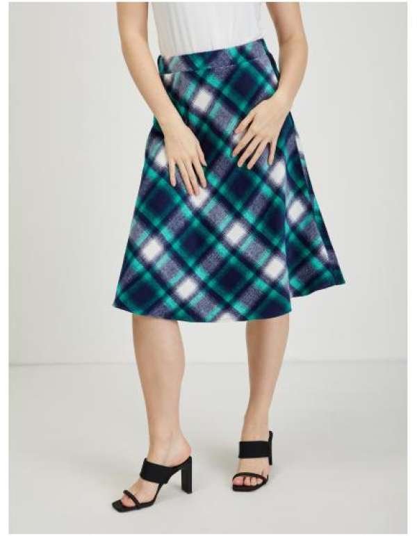 Zöld és kék női kockás szoknya