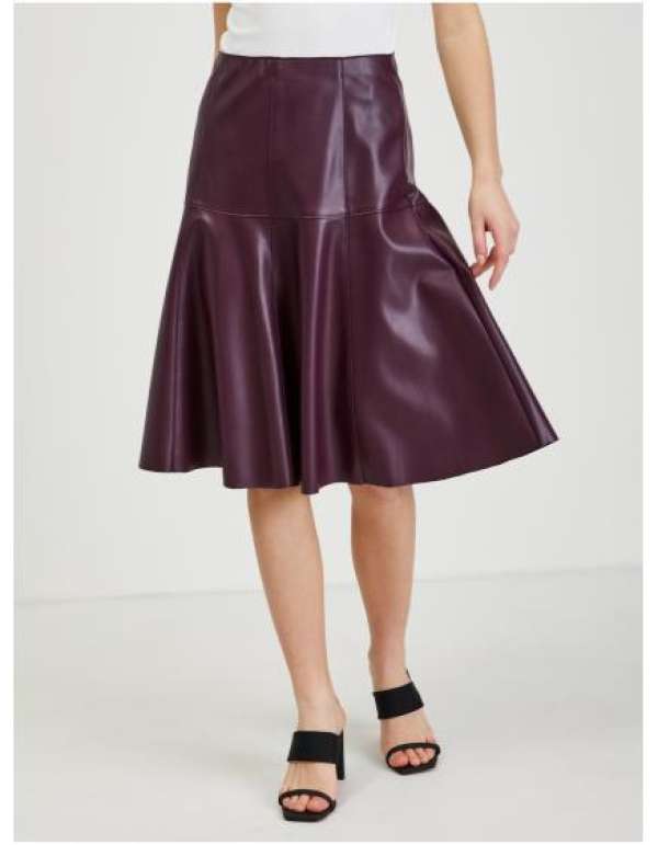 Női bordó műbőr szoknya