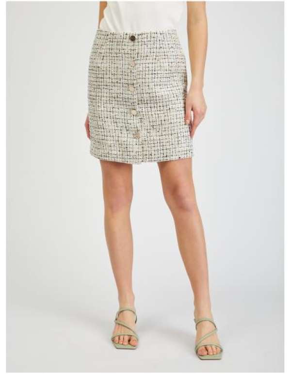 Bézs női tweed szoknya