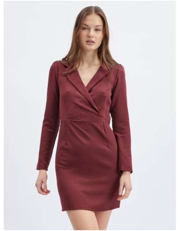 Burgundia női bundás ruha