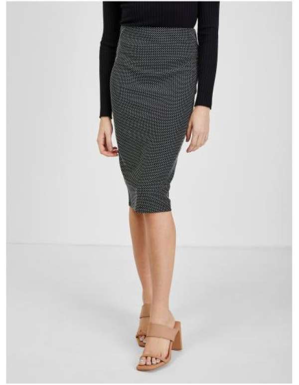 Fehér és fekete női mintás szoknya