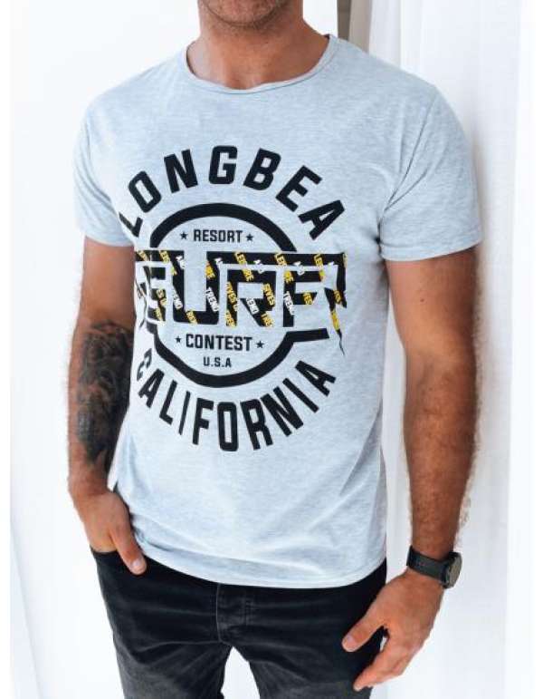 Férfi póló nyomtatott SALIEA világosszürke