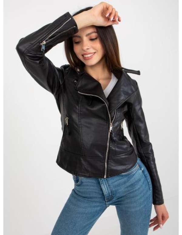 Női blézer vállpánttal és cipzárral az ujjakon LUCIA fekete