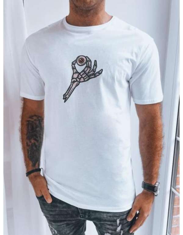 Férfi póló nyomtatott LEVA fehér