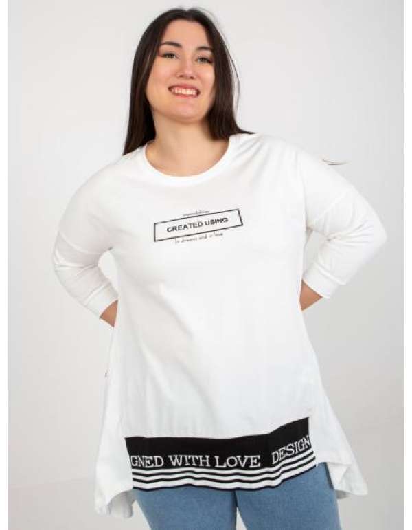 Női 3/4-es ujjú plus size tunika LEONELLE ekrü