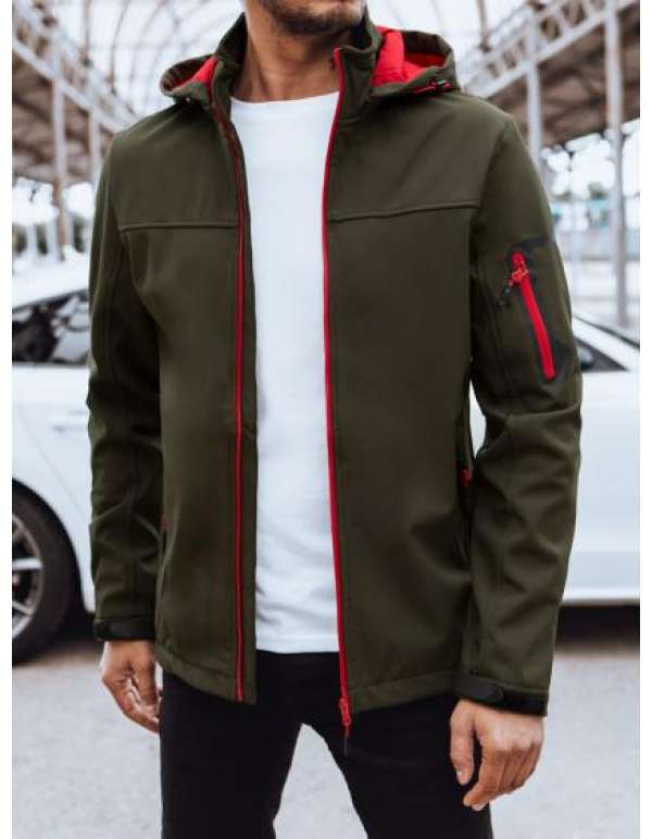 Férfi kapucnis softshell dzseki OTOS zöld