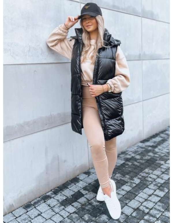 Női hosszú mellény GANT fekete