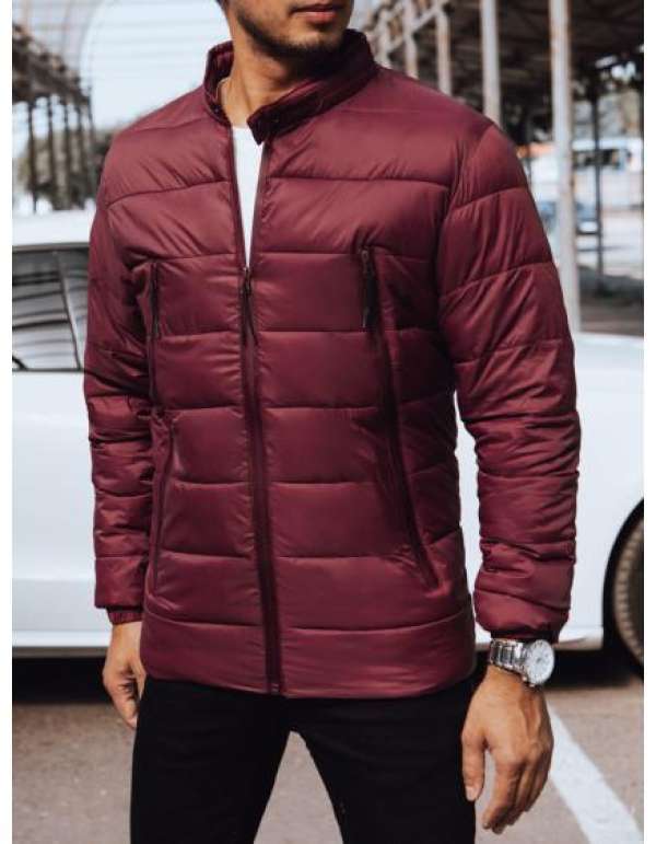 Férfi steppelt kabát kapucni nélkül RITA burgundi