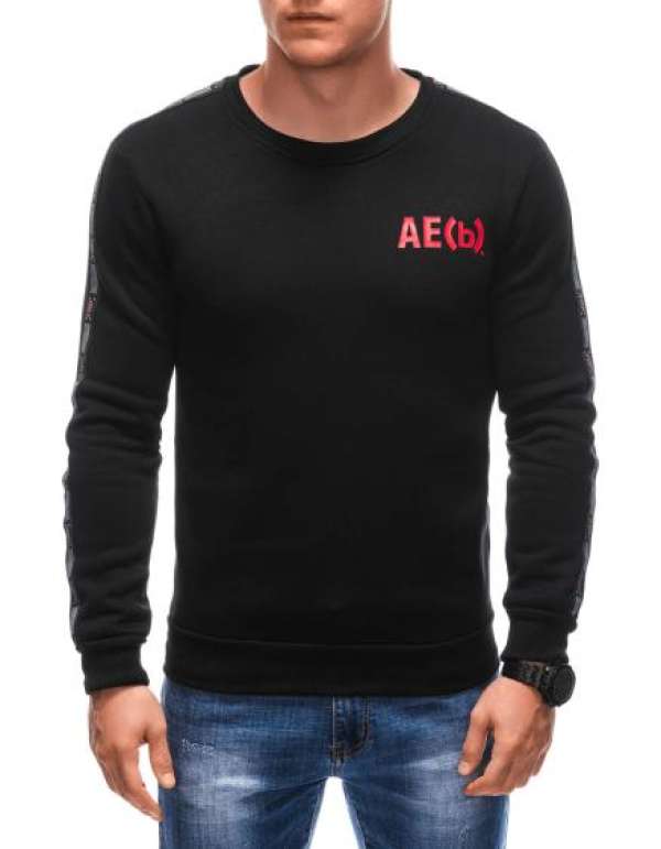 Férfi pulóver B1617 fekete/piros