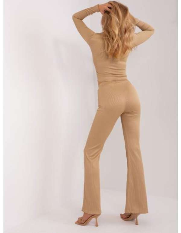 Női alkalmi csíkos szett WARSAMA barna