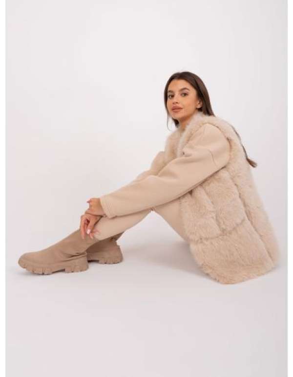 Női bélelt mellény OKINU beige