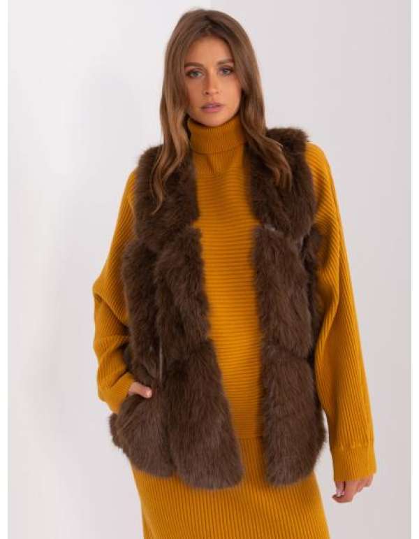 NALS női mellény zsebekkel sötétbarna