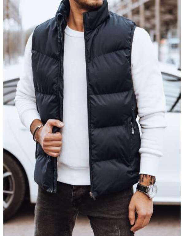 Férfi steppelt mellény LORAI sötétkék