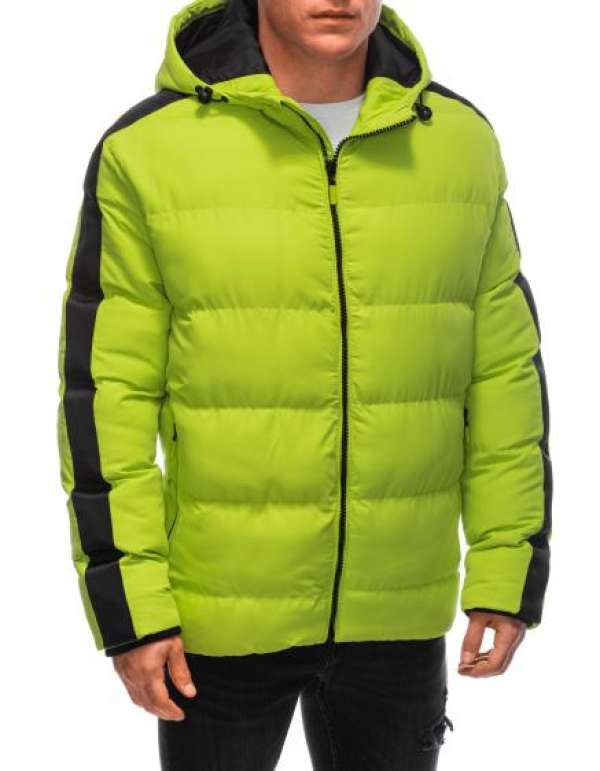 Férfi steppelt télikabát V9 EM-JAHP-0101 lime zöld