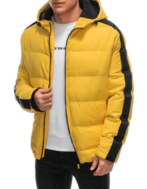Férfi steppelt télikabát V7 EM-JAHP-0101 sárga