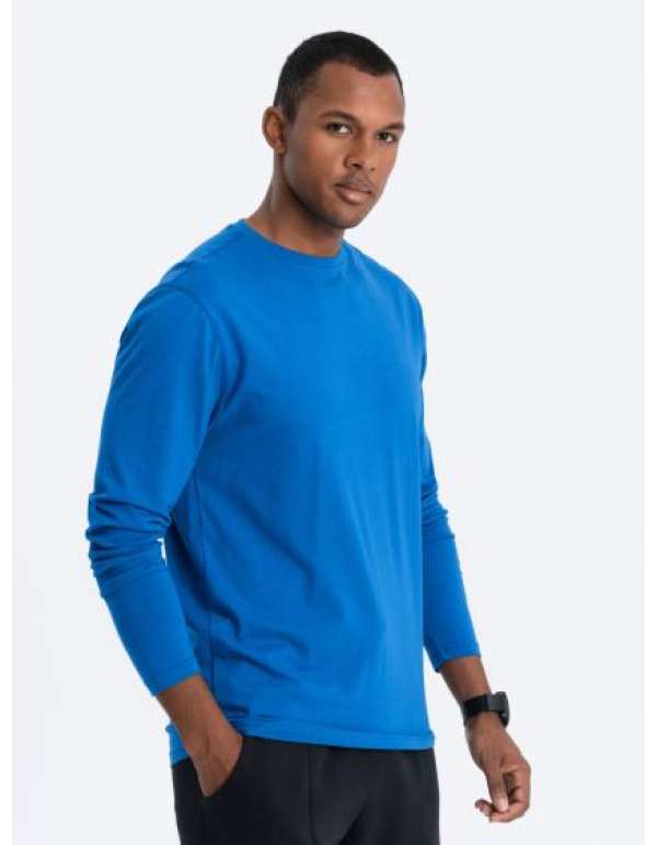Férfi hosszú ujjú póló nyomtatás nélkül V9 OM-LSBL-0106 kék