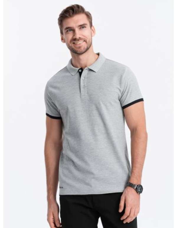 Férfi pamut pólóing V7 OM-POSS-0113 világosszürke