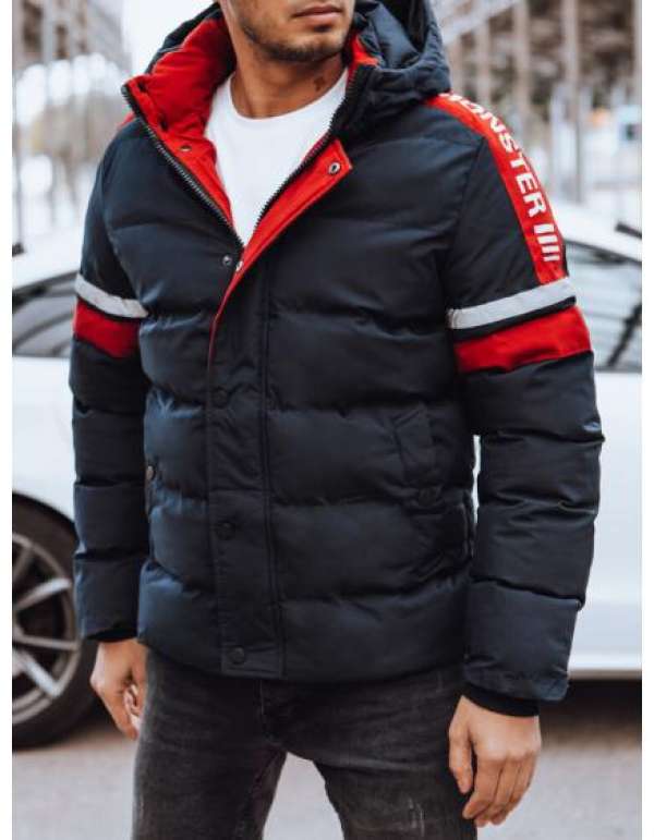 Férfi steppelt télikabát BELA sötétkék