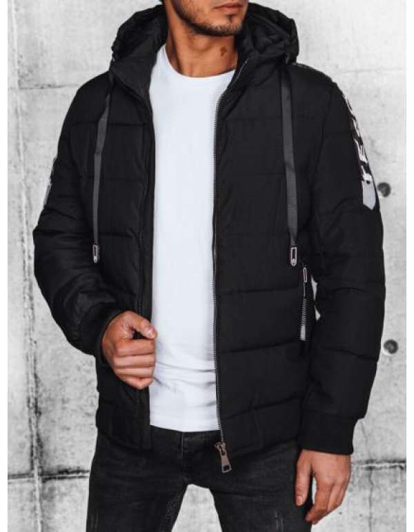 Férfi steppelt kabát LEVA fekete