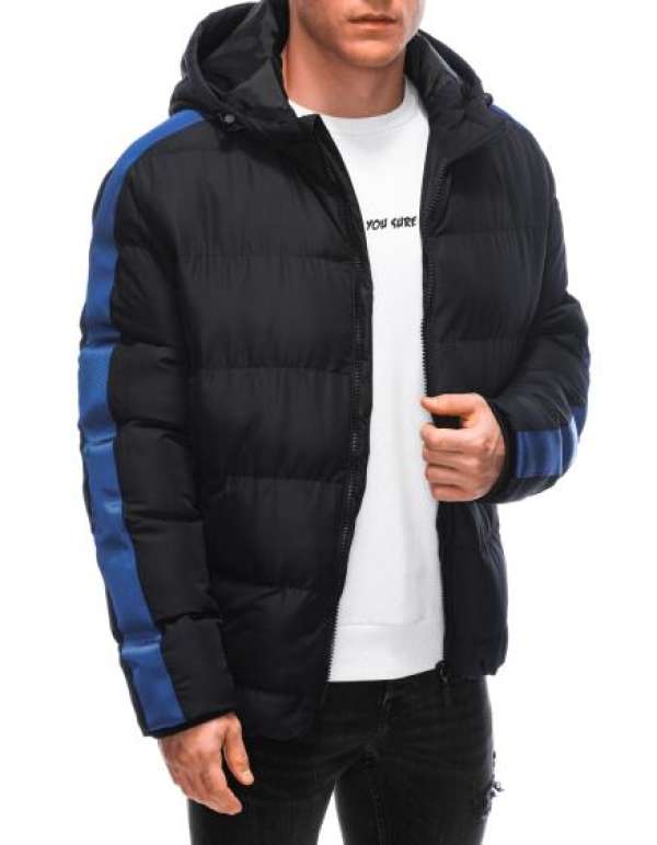 Férfi steppelt télikabát V4 EM-JAHP-0101 fekete