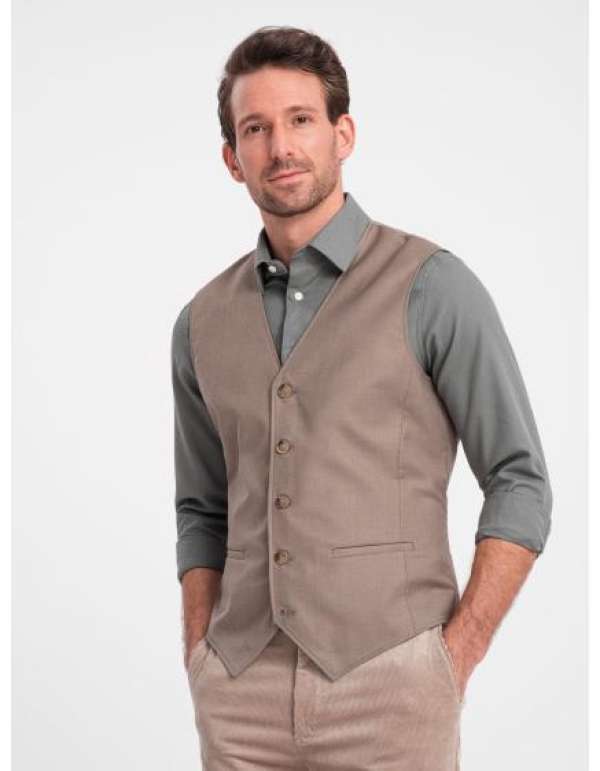Férfi formális mellény V2 OM-BLZV-0112 bézs
