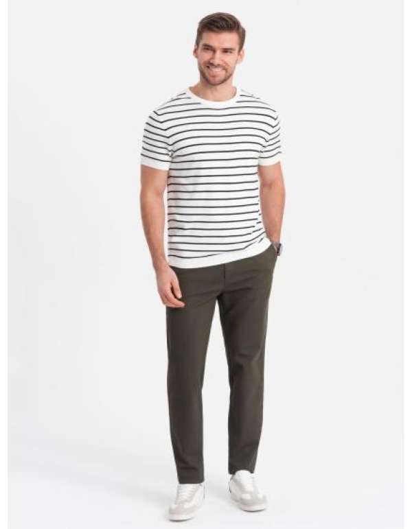 Férfi klasszikus chino nadrág V2 OM-PACP-0188 khakiszínű khaki