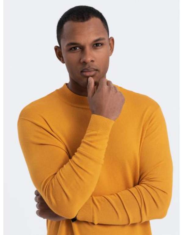 Férfi kötött, félig kötött garbó, viszkóz V5 OM-SWTN-0100 OM-SWTN-0100 mustár