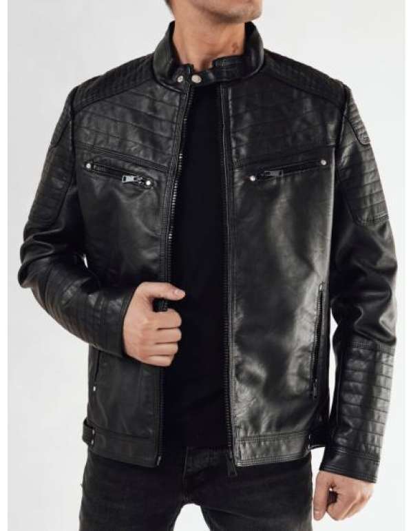 Férfi bőrdzseki SITAS fekete