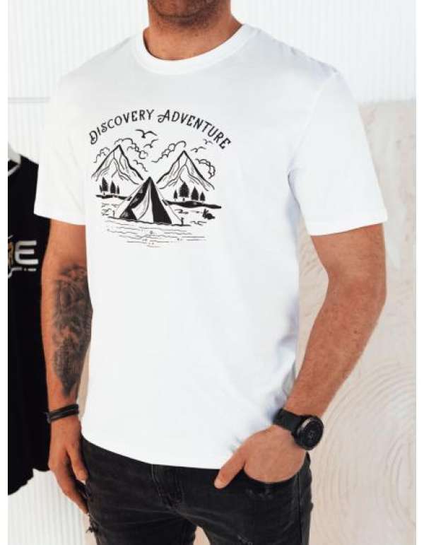 Férfi nyomtatott póló fehér