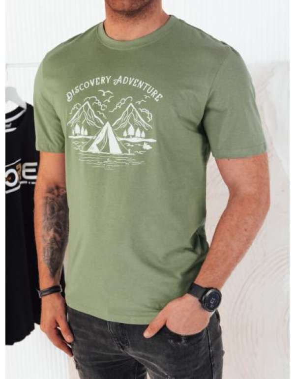 Férfi nyomtatott póló zöld