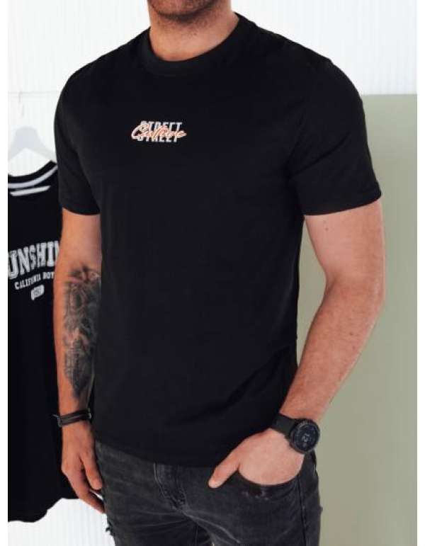 Férfi nyomtatott póló fekete