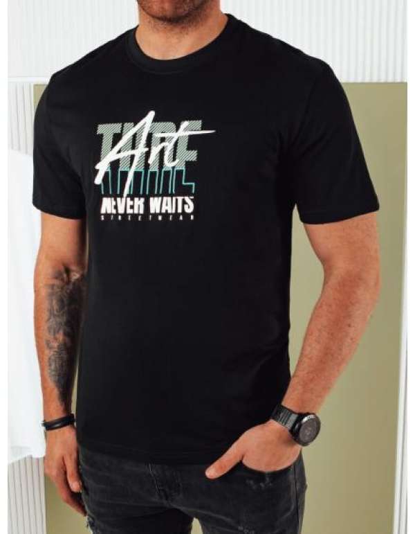 Férfi nyomtatott póló MIRA fekete