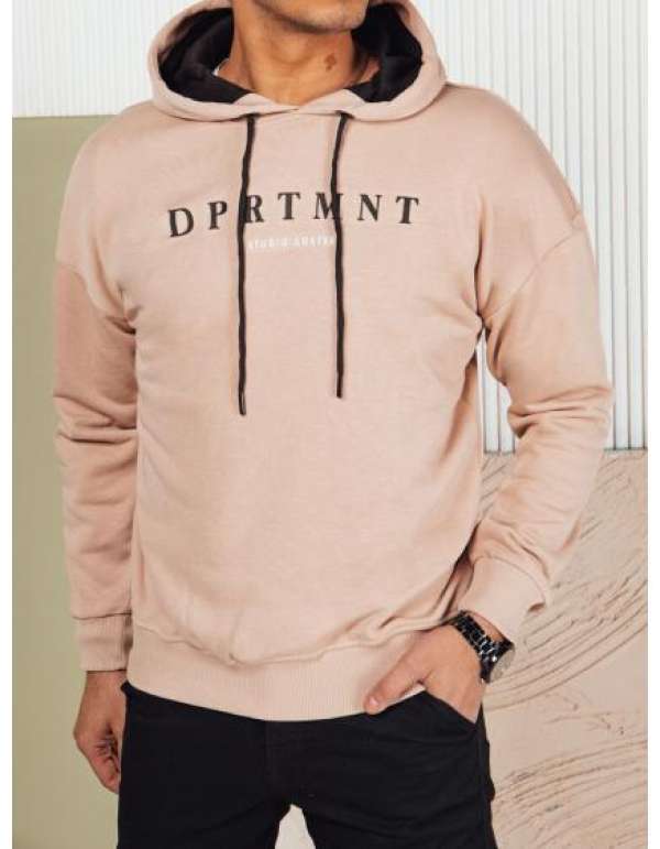 Férfi nyomtatott pulóver bézs