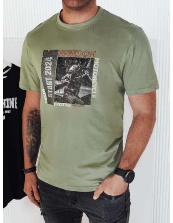 Férfi nyomtatott póló MIRA zöld