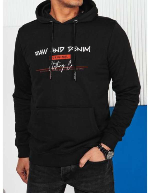 Férfi nyomtatott kapucnis pulóver ELLE fekete