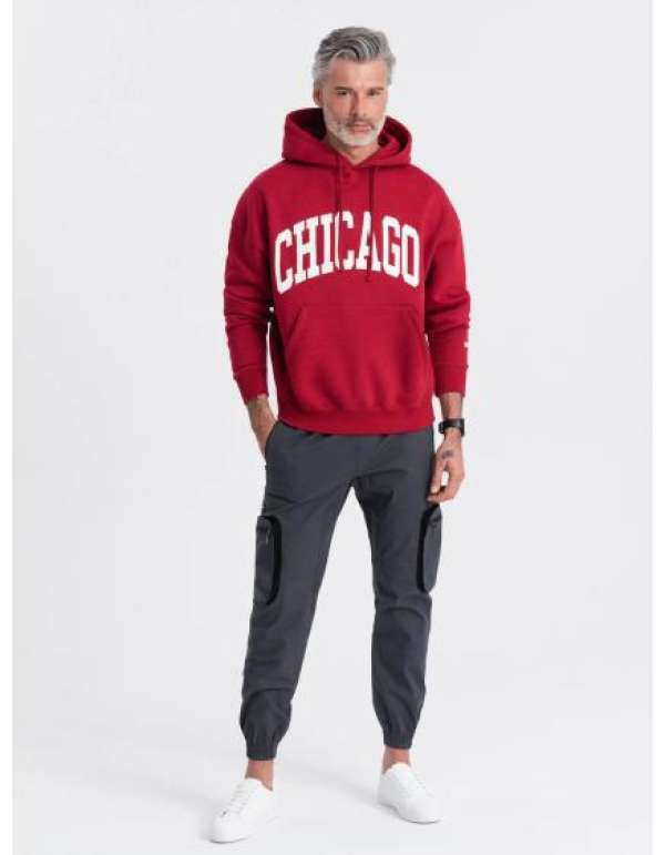 Férfi JOGGER nadrág állógallérral és cipzáras cargo zsebekkel grafit színben