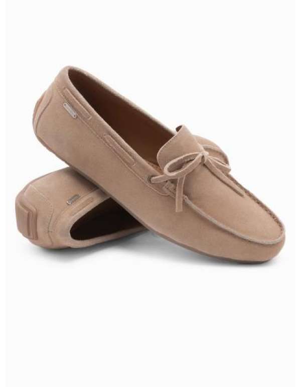 Férfi bőr papucs pántos cipő bézs színű