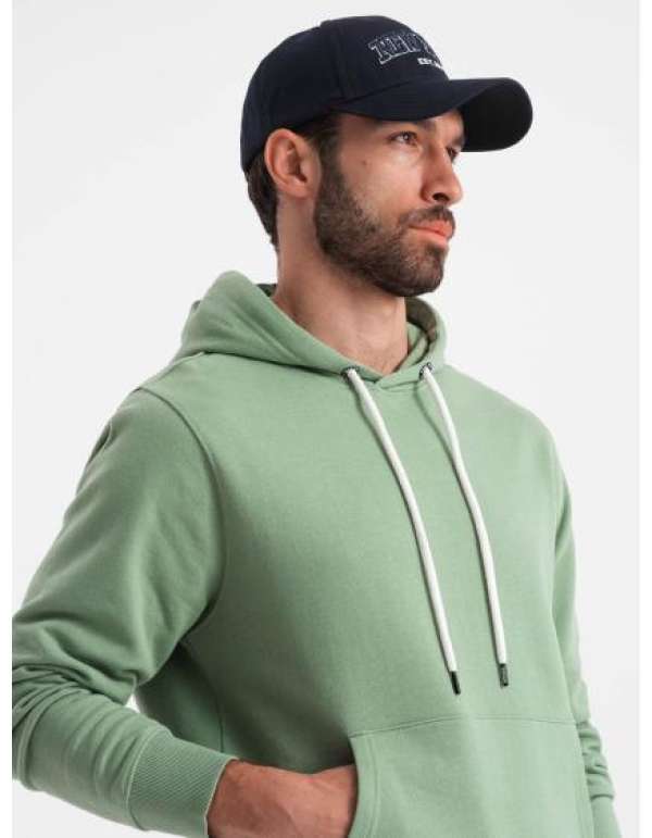 Férfi kenguru kapucnis pulóver zöld