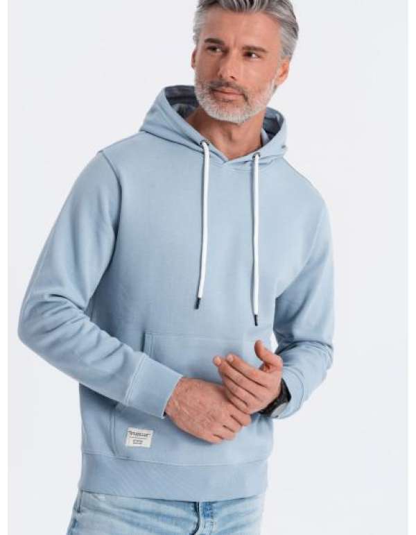 Férfi kenguru kapucnis pulóver kék